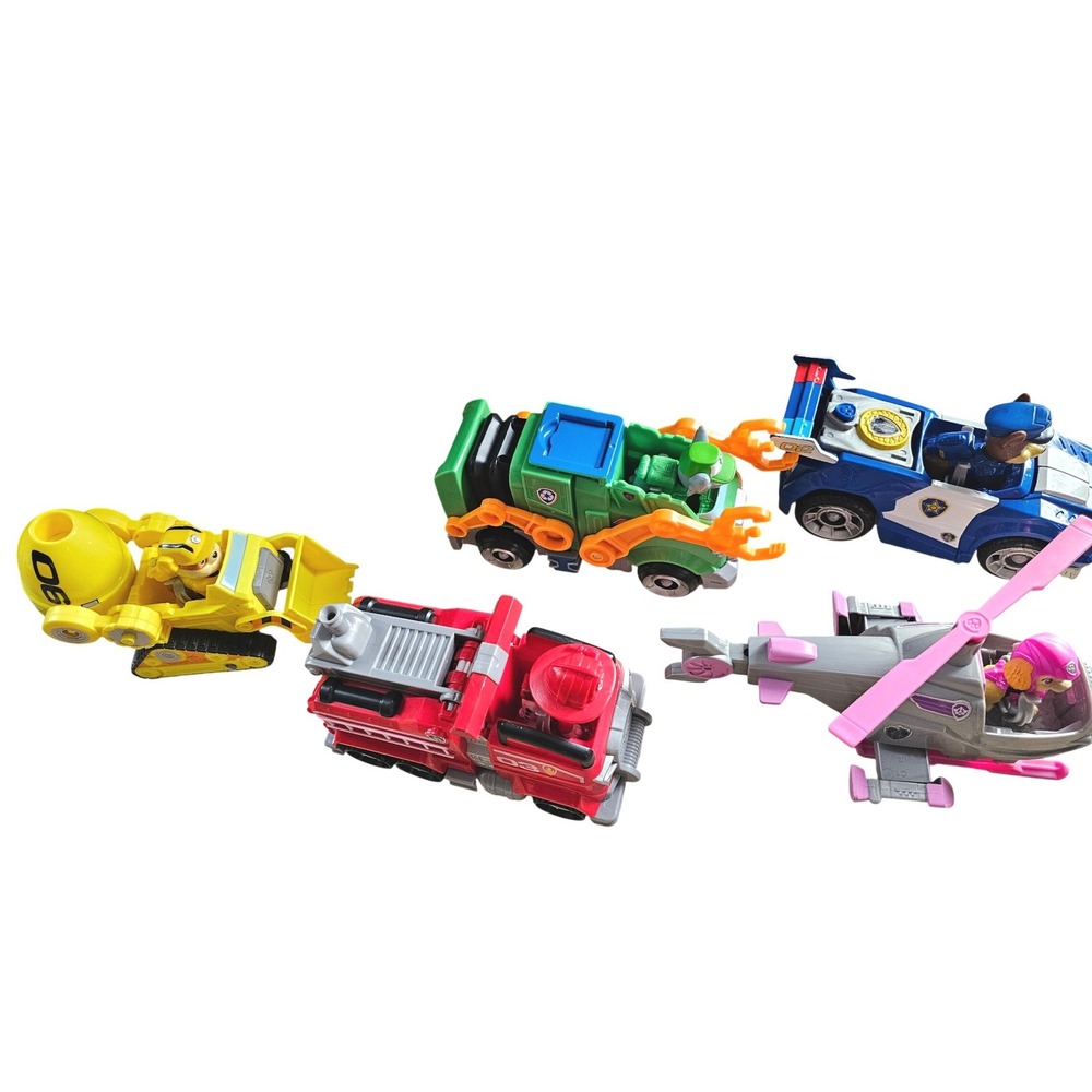 Paw Patrol‎ Vehicle Figure Lot Marshall Chase Skye Rocky Rubble Spin Master